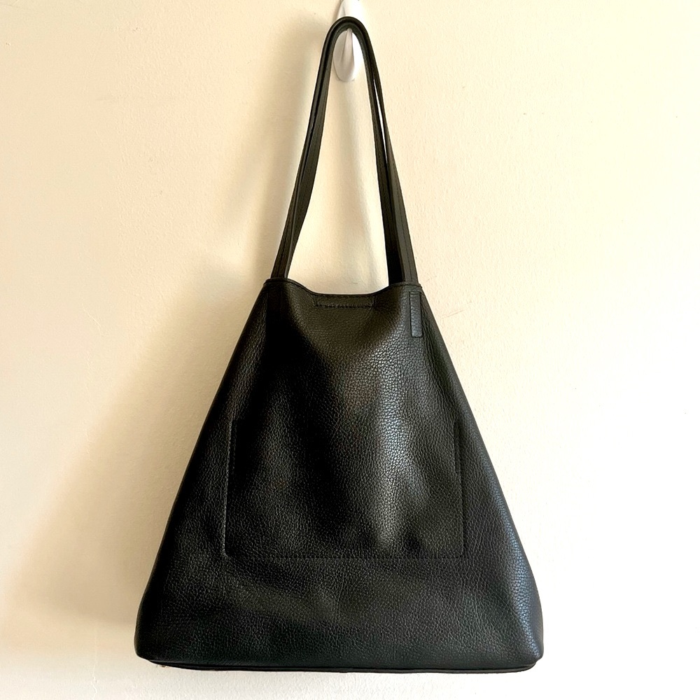 Banana Republic Black Leather Tote Bag